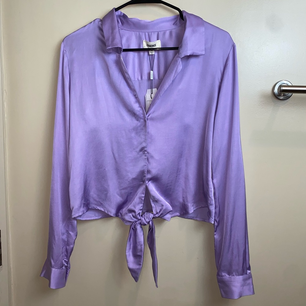 L’Agence Women’s Small Lavender Silk Blouse